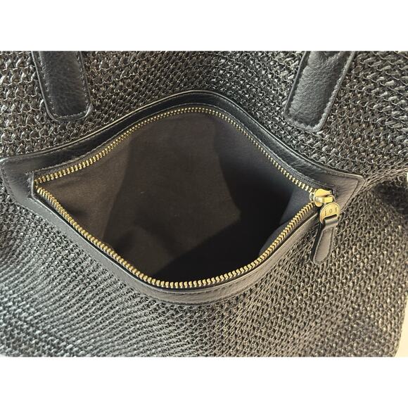 Joy Susan Black Straw Crossbody Tote Bag - Picture 6 of 11